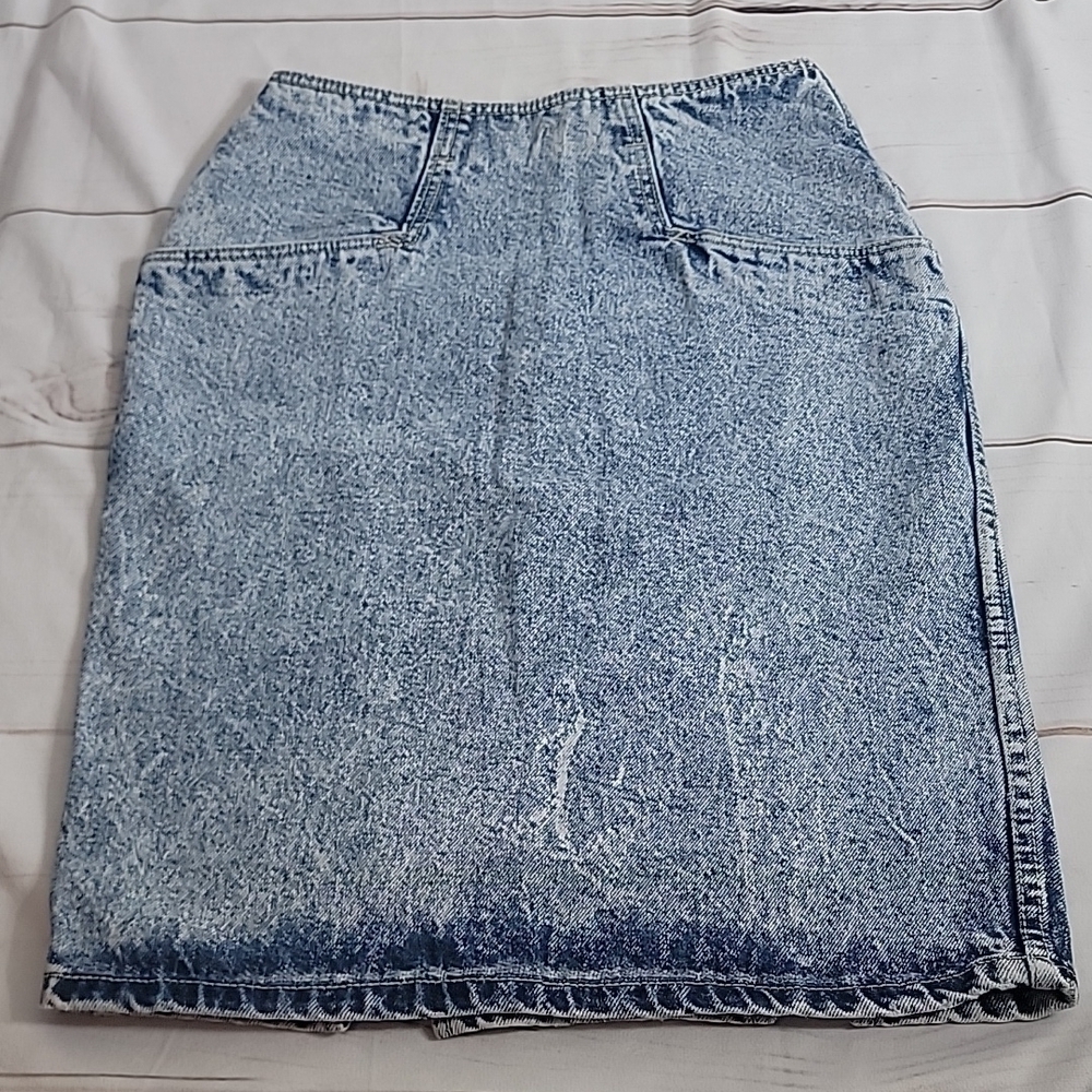GITANO Express Acid Wash Denim Pencil Skirt - Vintage 80s/90s Vibes!